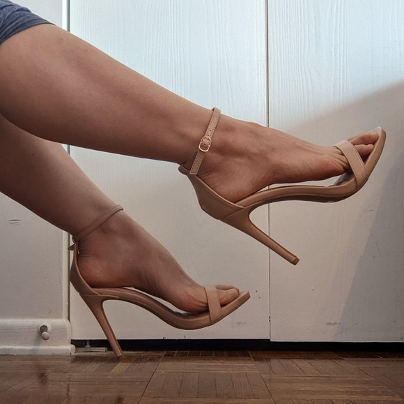 Lulu's Nude Vegan Leather Heels - Picture 3 of 15